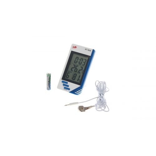 Θερμόμετρο - υγρόμετρο ψηφιακό με αισθητήρα και ημερολόγιο - ξυπνητήρι KT-906