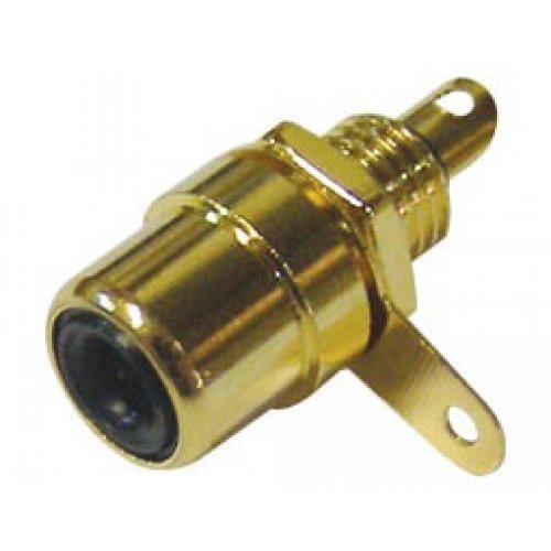 Κονέκτορας RCA επίχρυσο σασί μεταλλικός θηλυκός μαύρος RJ229G Κονέκτορας RCA επίχρυσο σασί μεταλλικός θηλυκός μαύρος RJ229G