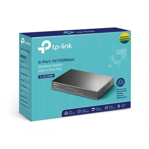 Switch 8-Port 10/100Mbps 4xPoE TL-SF1008P TP-LINK