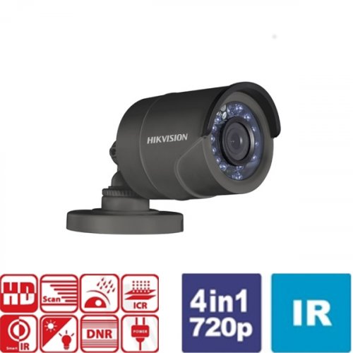 Κάμερα Bullet IR 2.8mm IP66 Turbo-HD 720p Γκρί DS-2CE16C0T-IRF Hikvision