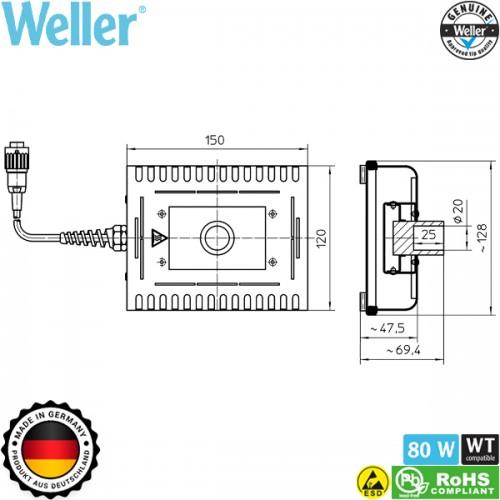 Θερμαινόμενο δοχείο συγκόλλησης WSB 80 T0052704099N Weller