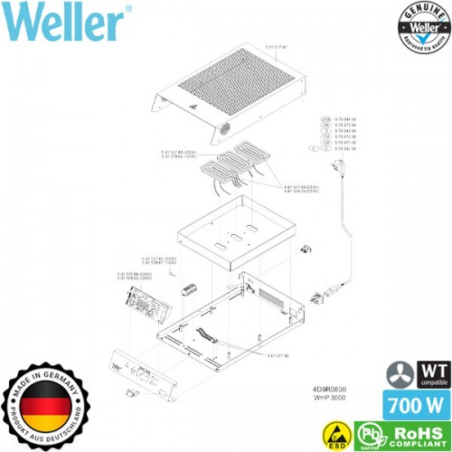 Σταθμός θερμού αέρα WHA 3000PS Set T0053355699N Weller