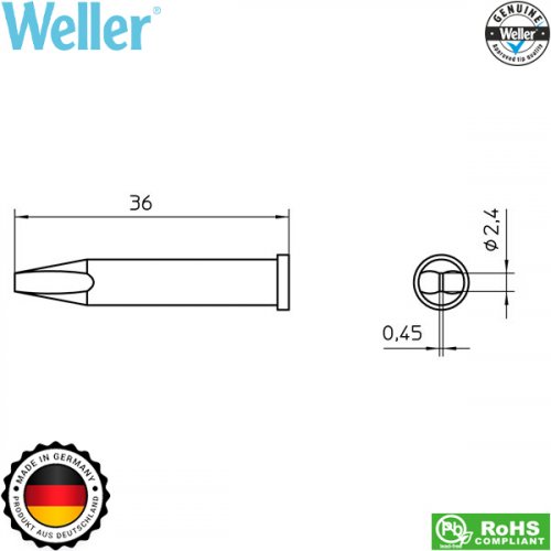 Μύτη κολλητηριού 0.45x2.4mm XT BSL T0054474199 Weller