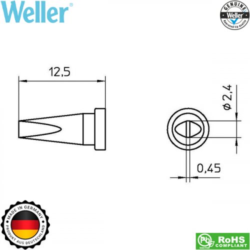 Μύτη κολλητηριού 2.4mm LT BSL T0054451799 Weller