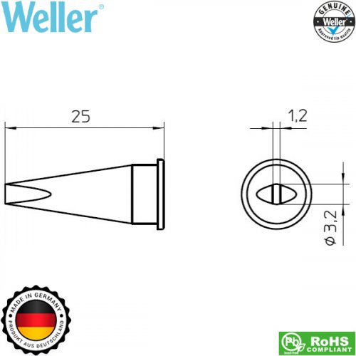 Μύτη κολλητηριού 3.2x1.2mm LHT C T0054445599 Weller