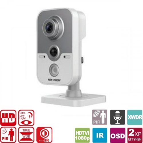 Κάμερα Cube 2.8mm IP 2MP DS-2CE38D8T-PIR Hikvision