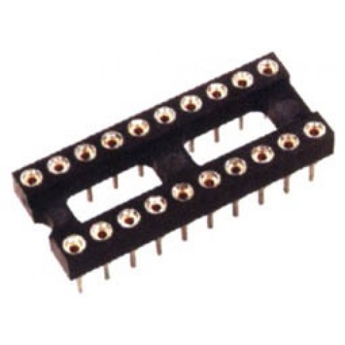 Βάση IC PCB DIP 16pin 7.62mm 2.54mm Στενή επίχρυση connfly