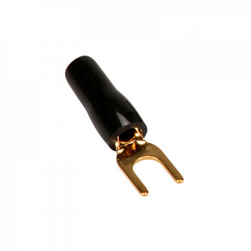 Ακροδέκτης δίχαλο gold 5.5mm με μόνωση μαύρος 10GA TMS-06