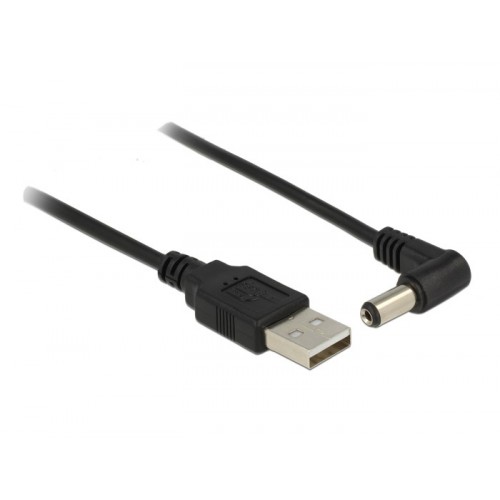Καλώδιο USB 2.0 A αρσενικό -> DC 5.5 x 2.1 γωνιακό 1.5m 83578 Delock