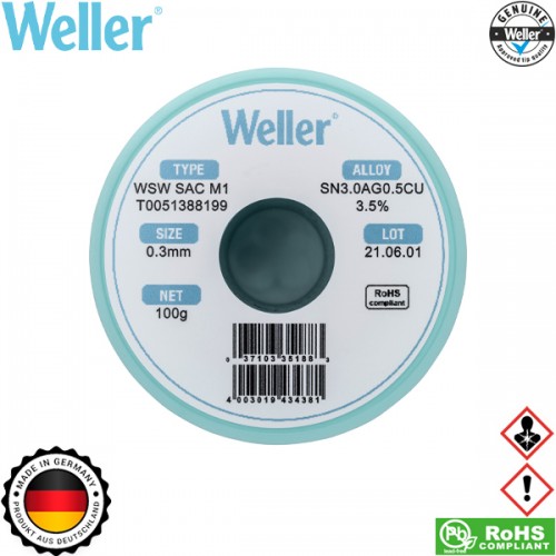 Κόλληση 100gr 0.3mm WSW SAC M1 T0051388199 Weller