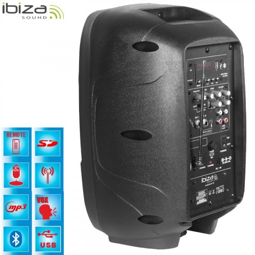 Αυτόνομο Σύστημα Ηχου Bluetooth 300W HYBRID8VHF-BT Ibiza Sound