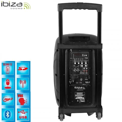 Αυτόνομο Σύστημα Ηχου Bluetooth 700W HYBRID15VHF-BT Ibiza Sound