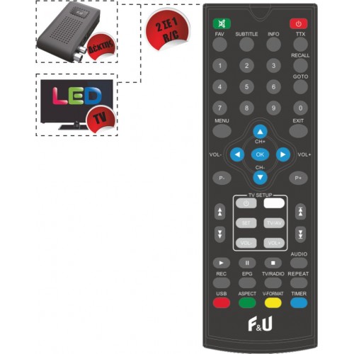 Τηλεχειριστήριο δέκτη DVB-T MPF3575M Γνήσιο F & U