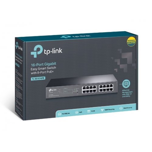 Switch 16-Port Gigabit Easy Smart PoE with 8-Port PoE+ TL-SG1016PE TP-LINK