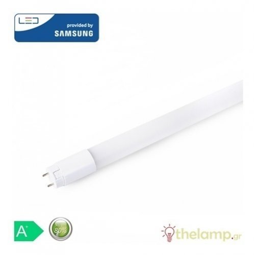 Led φθόριο 18W T8 G13 230V 120cm 160° nano plastic warm white Samsung chip 3000K 653 VT-121 V-TAC