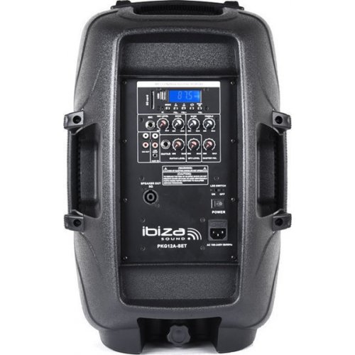 Ηχεία ενεργά 2x400W με μικρόφωνο/Bluetooth/USB/FM PKG12A-SET Ibiza Sound