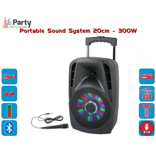 Αυτόνομο Σύστημα Ηχου Bluetooth 300W PARTY-8LED