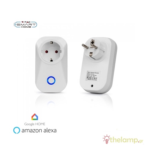 Πρίζα WiFi συμβατή με Amazon Alexa & Google Home λευκή 8415 VT-5001 V-TAC