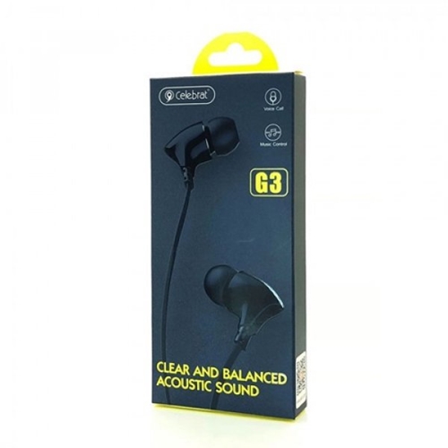 Ακουστικά Στερεοφωνικά Handsfree με Μικρόφωνο Μαύρο G3 Celebrat