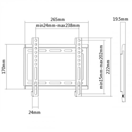Βάση LCD-LED 23"- 42'' KL22-22F μαύρη Brateck