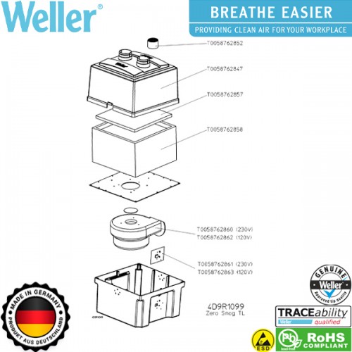 Μονάδα εξαγωγής καπνού Zero Smog TL FT91013699N Weller