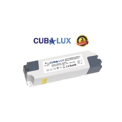 Τροφοδοτικό Led 230V IN -> OUT 12VDC 35W 2.9A IP20 TΩRA Cuba Lux