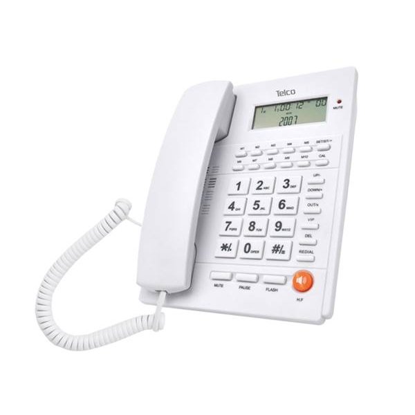 Τηλέφωνο ενσύρματο caller ID λευκό TM-PA117 Telco