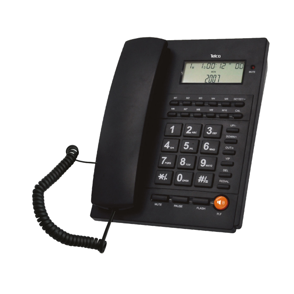 Τηλέφωνο ενσύρματο caller ID μαύρο TM-PA117 Telco