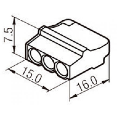 Σύνδεσμοι τερματικά καλωδίων 3pin 2.5mm κουμπωτά διαφανή πορτοκαλί PC213 HVP