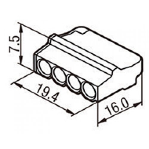 Σύνδεσμοι τερματικά καλωδίων 4pin 2.5mm κουμπωτά διαφανή κίτρινο PC214 HVP