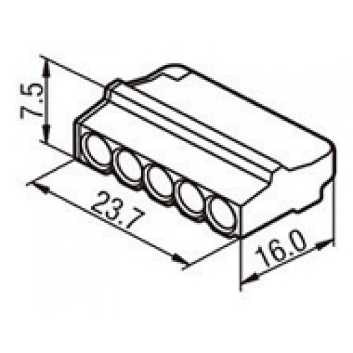 Σύνδεσμοι τερματικά καλωδίων 5pin 2.5mm κουμπωτά διαφανή γκρι PC215 HVP