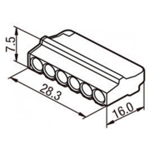 Σύνδεσμοι τερματικά καλωδίων 6pin 2.5mm κουμπωτά διαφανή μωβ PC216 HVP