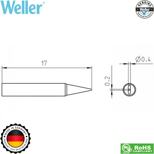 Μύτη κολλητηριού 0.4x0.2mm RTP 004S T0050104199 Weller