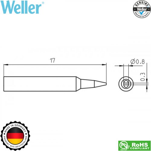 Μύτη κολλητηριού 0.8x0.3mm RTP 008S T0050104299 Weller