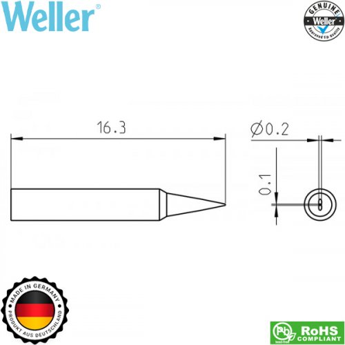 Μύτη κολλητηριού 0.2x0.1mm RTP 002S MS T0050102199 Weller