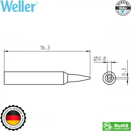 Μύτη κολλητηριού 0.8x0.3mm RTP 008S MS T0050102499 Weller