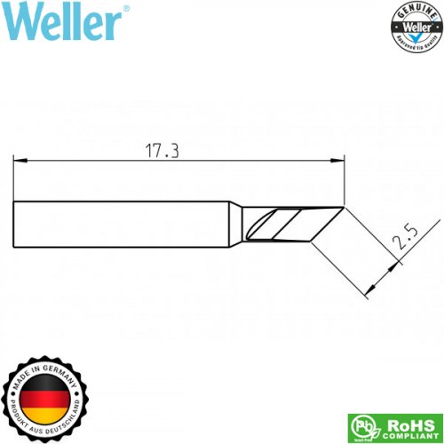 Μύτη κολλητηριού 2,5mm RTP 025K MS T0050102999 Weller