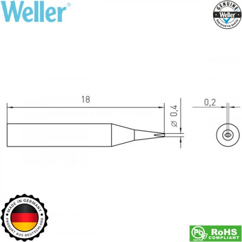 Μύτη κολλητηριού 0,4x0,15mm RTM 004 S (ίδια με RT 1SC) T0054461299N Weller