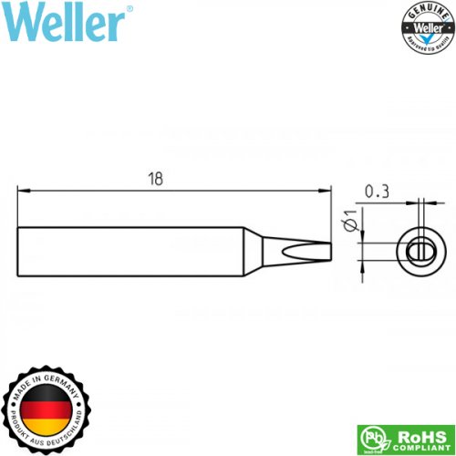 Μύτη κολλητηριού 1.0x0.3mm RTM 010 S T0050100599 Weller