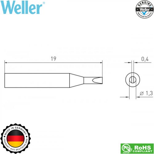 Μύτη κολλητηριού 1.3x0.4mm RTM 013S T0054460399N Weller