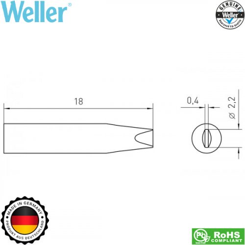 Μύτη κολλητηριού 2,2x0,4mm RTM 022S (ίδια με RT 8) T0054460899N Weller