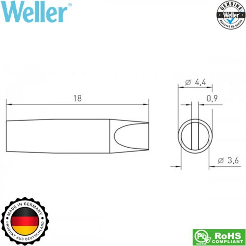 Μύτη κολλητηριού 3.6x0.9mm RTM 036S (ίδια με RT 11) T0054461199N Weller