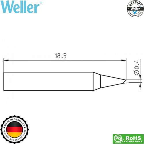 Μύτη κολλητηριού 0.4mm RTM 004 B T0050100299 Weller