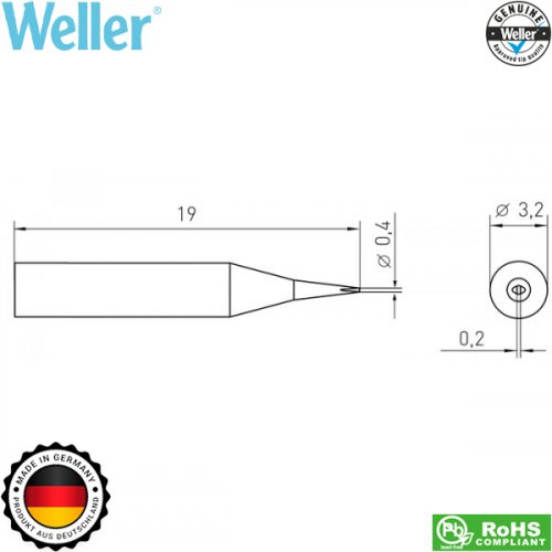 Μύτη κολλητηριού 0.4x0.15mm RTM 004S MS (ίδια με RT 1SCMS) T0054461599N Weller