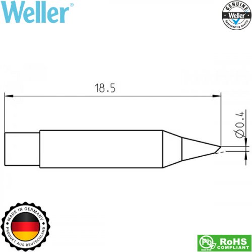 Μύτη κολλητηριού 0.4mm RTM 004B MS T0050100399 Weller