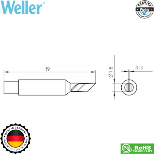 Μύτη κολλητηριού 2.5mm RTM 025K MS T0050101299 Weller