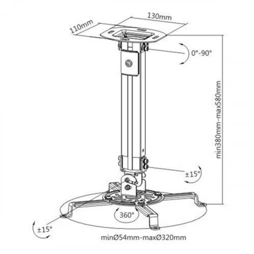 Βάση Projector Οροφής PRB-18S Brateck