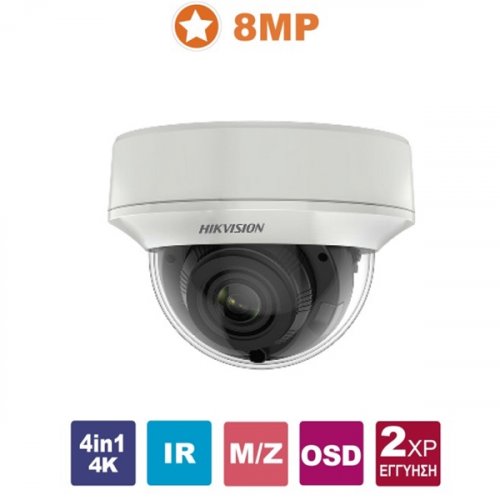 Κάμερα Dome IR 2.7~13.5mm IP67 Turbo-HD 8MP (4K) DS-2CE56U1T-ITZF Hikvision