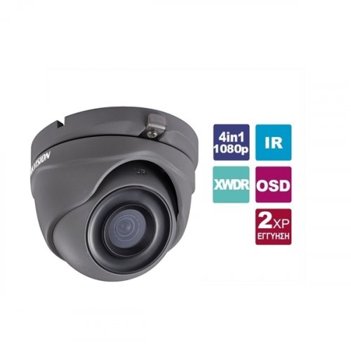Κάμερα Dome 2.8mm IP67 Turbo-HD 2MP Γκρί DS-2CE76D3T-ITMF Hikvision