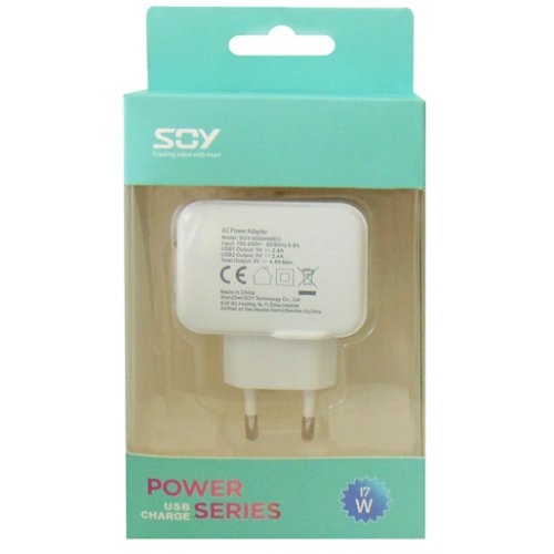 Τροφοδοτικό 230V -> 2 x USB A 5V DC 4.8A 0500480EU SOY